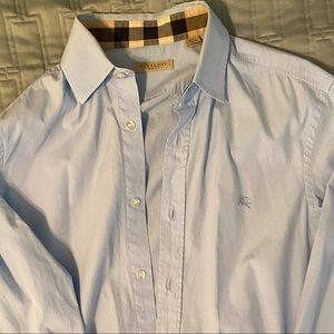 Burberry Pale Blue William long sleeve button down shirt